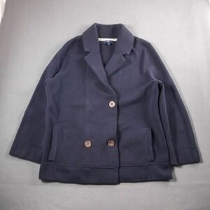 Gap Double Breasted Cardigan Women Blue Knit Blazer Jacket L Sailing Preppy